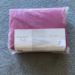 Garnet Hill German Flannel Duvet Cover King , Plum - New in package